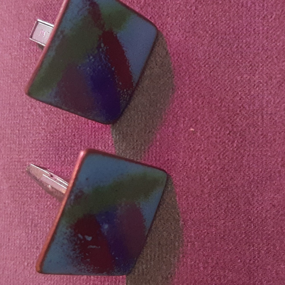 Vintage copper enamel cufflinks